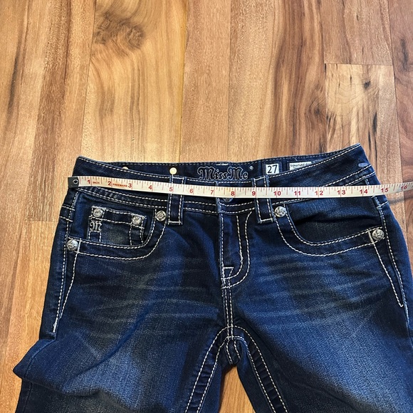 Miss Me Jeans Women’s Size 27 Signature Rise Skinny Dark Wash Bling Pocket - Picture 7 of 10